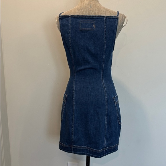 Maeve by Anthropologie High Square-Neck Button-Front Denim Mini Dress Size S - Picture 10 of 15